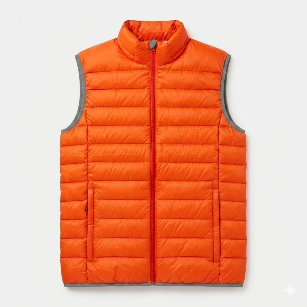 Michael Kors Packable 100% GooseDown Fill Vest - Orange - Unisex Sz S